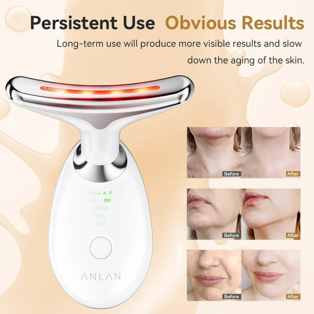 EMS Neck Beauty Device Max【7 Color LED Face Skin Care】