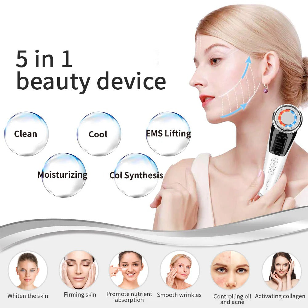 EMS Facial Massager Red and Blue light therapy Beauty Device