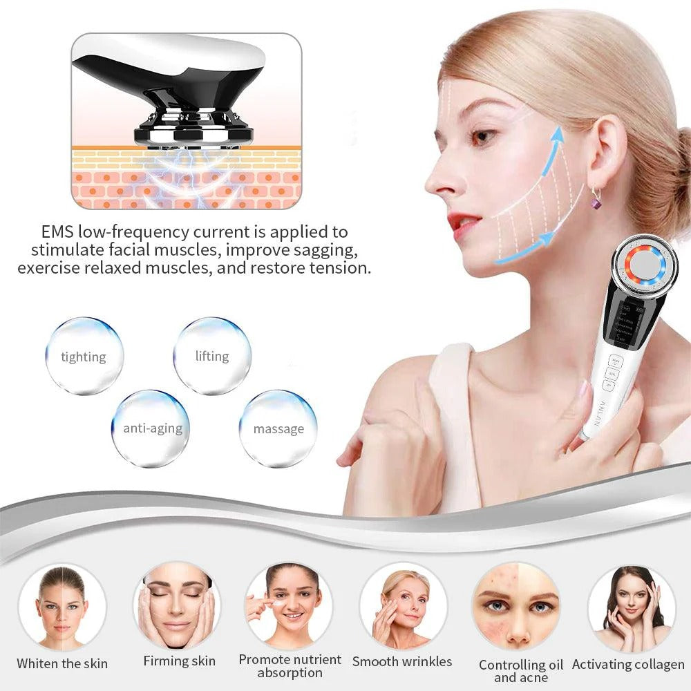 EMS Facial Massager Red and Blue light therapy Beauty Device