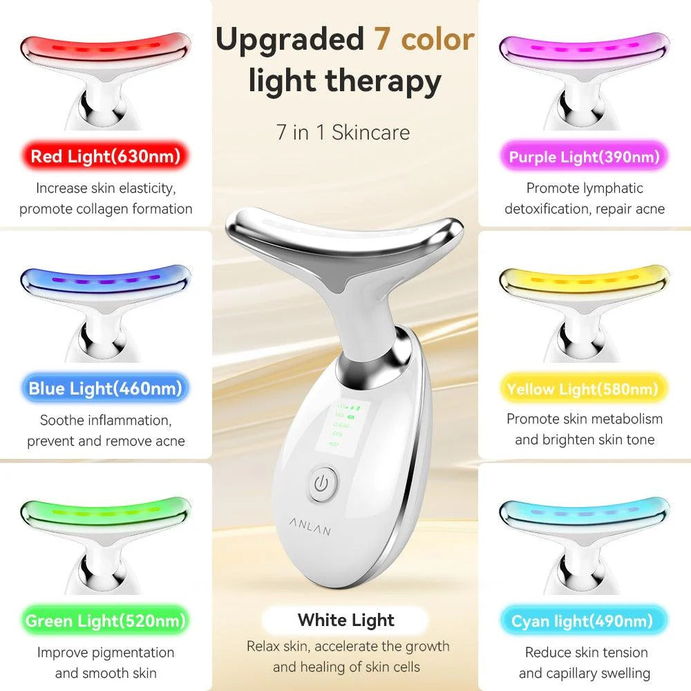EMS Neck Beauty Device Max【7 Color LED Face Skin Care】