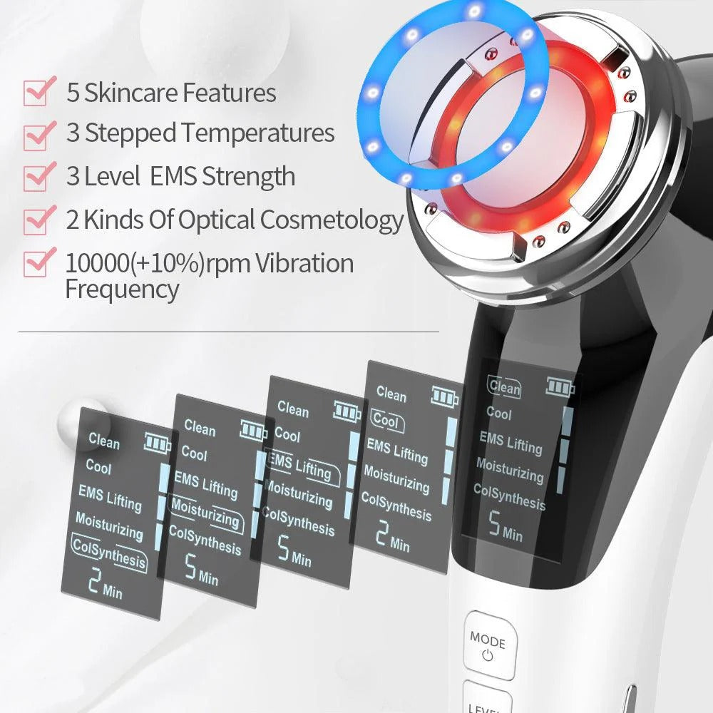 EMS Facial Massager Red and Blue light therapy Beauty Device
