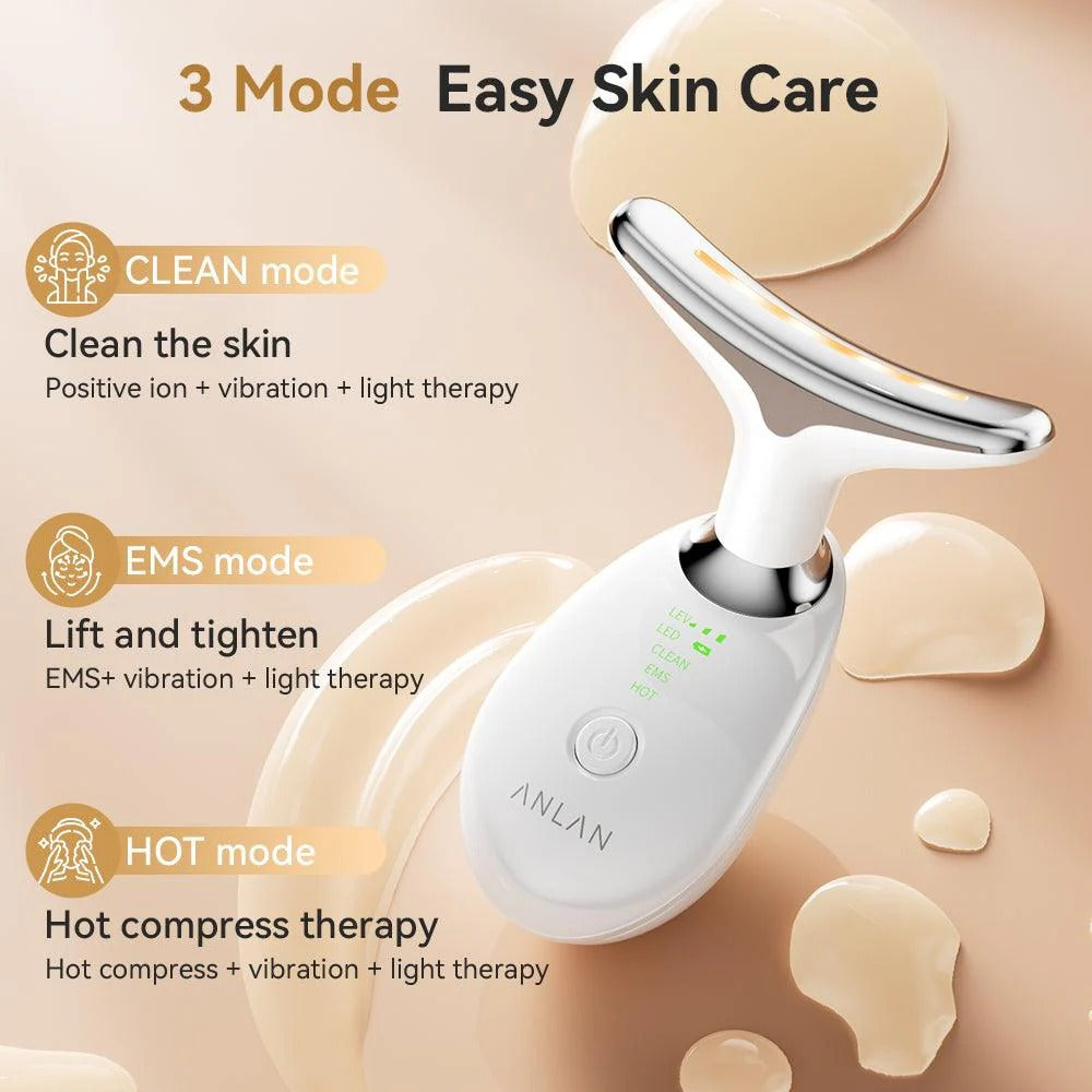EMS Neck Beauty Device Max【7 Color LED Face Skin Care】