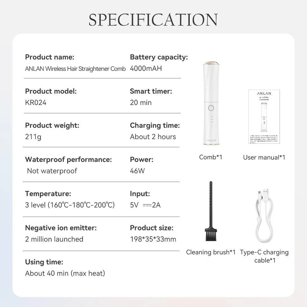 Wireless Straightening Comb