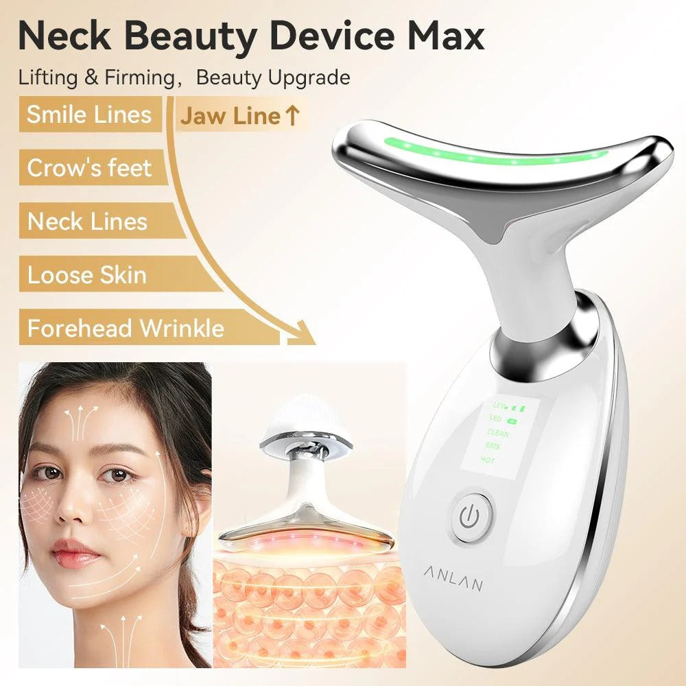 EMS Neck Beauty Device Max【7 Color LED Face Skin Care】