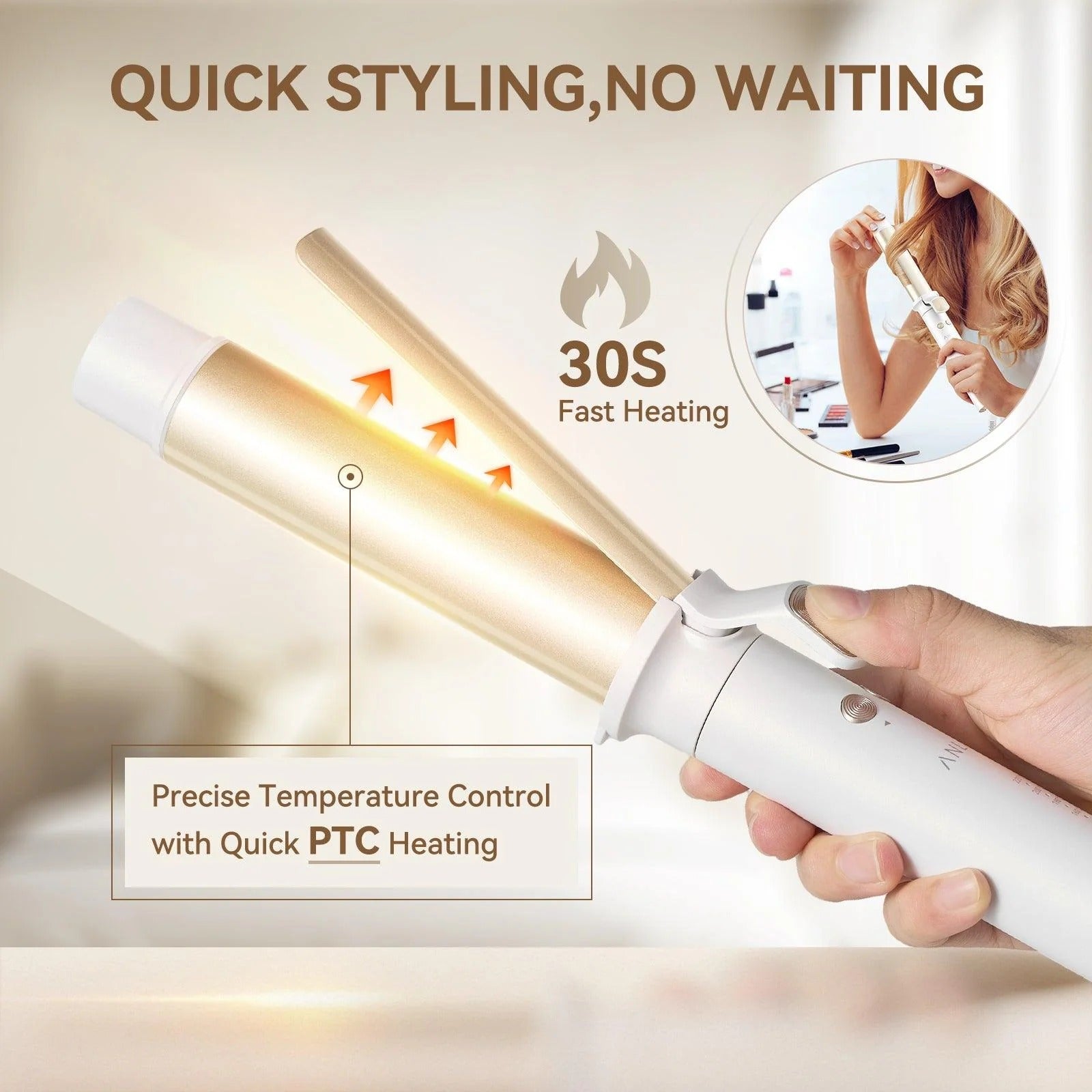 【European-standard plugs】Automatic Hair Curler